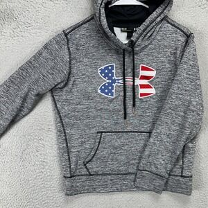 Under Armour Storm Sweatshirt Hoodie Womens Medium Gray Drawstring Graphic USA